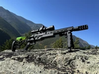 Noreen ULR Scout Rifle in Field Position – .50 BMG Bolt-Action Set Up for Extreme Long Range in Mountain Terrain