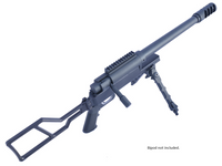 ULR Mini 50 BMG Rifle – Compact, Optics-Ready Setup – This sleek side profile showcases the ULR Mini’s lightweight yet powerful frame, chambered in 50 BMG. Designed for precision shooters, it features a single shot bolt action system and a Picatinny rail for your preferred optics. Ideal for compact long-range shooting with minimal recoil, thanks to the integrated Noreen muzzle brake.