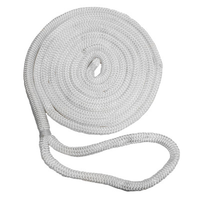 New England Ropes 3/8" x 15' Nylon Double Braid Dock Line - White New England Ropes 3/8" x 15' Nylon Double Braid Dock Line - White