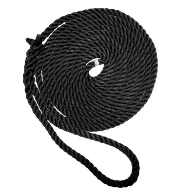 New England Ropes 3/8" X 15' Premium Nylon 3 Strand Dock Line - Black New England Ropes 3/8" X 15' Premium Nylon 3 Strand Dock Line - Black