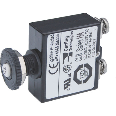 Blue Sea Push Button Reset Only Screw Terminal Circuit Breaker - 15 Amps Blue Sea Push Button Reset Only Screw Terminal Circuit Breaker - 15 Amps