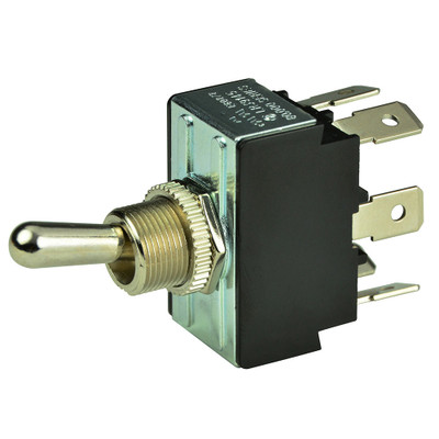 BEP DPDT Chrome Plated Toggle Switch - ON/OFF/(ON) BEP DPDT Chrome Plated Toggle Switch - ON/OFF/(ON)
