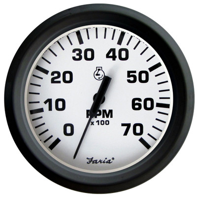 Faria Euro White 4" Tachometer 7000 RPM (Gas) (Outboards) Faria Euro White 4" Tachometer 7000 RPM (Gas) (Outboards)
