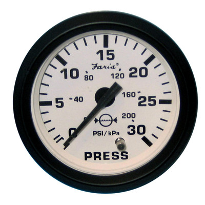 Faria Euro White 2" Water Pressure Gauge (30 PSI) Faria Euro White 2" Water Pressure Gauge (30 PSI)
