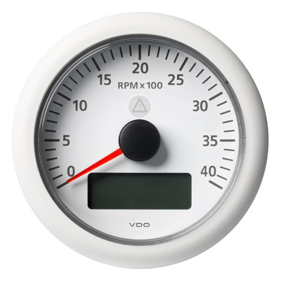 Veratron 3-3/8" (85MM) ViewLine Tachometer w/Multi-Function Display - 0 to 4000 RPM - White Dial & Bezel Veratron 3-3/8" (85MM) ViewLine Tachometer w/Multi-Function Display - 0 to 4000 RPM - White Dial & Bezel
