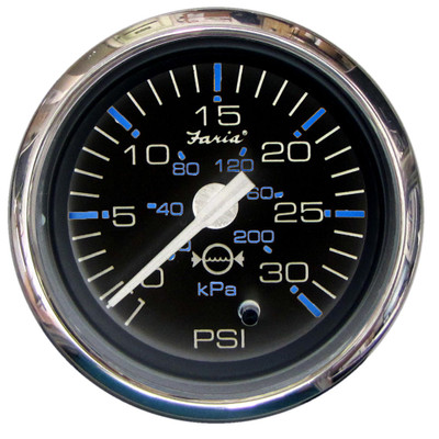 Faria Chesapeake Black 2" Water Pressure Gauge (30 PSI) Faria Chesapeake Black 2" Water Pressure Gauge (30 PSI)