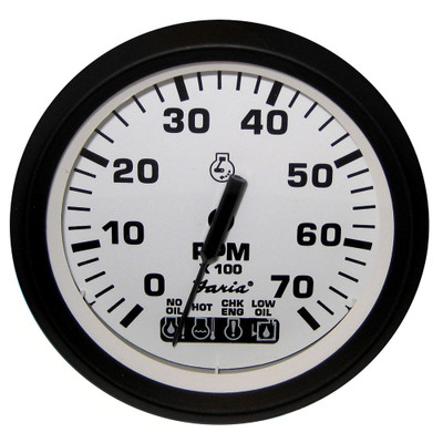 Faria Euro White 4" Tachometer w/ SystemCheck Indicator 7000 RPM (Gas) (Johnson / Evinrude Outboard) Faria Euro White 4" Tachometer w/ SystemCheck Indicator 7000 RPM (Gas) (Johnson / Evinrude Outboard)