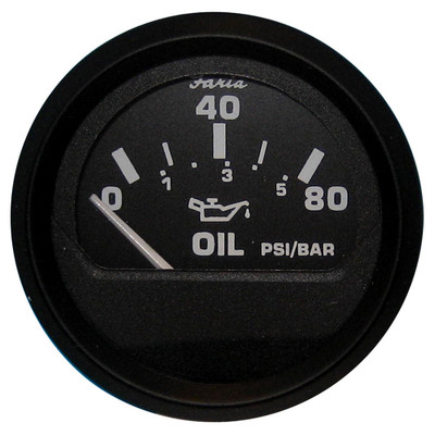 Faria Euro Black 2" Oil Pressure Gauge (80 PSI) Faria Euro Black 2" Oil Pressure Gauge (80 PSI)