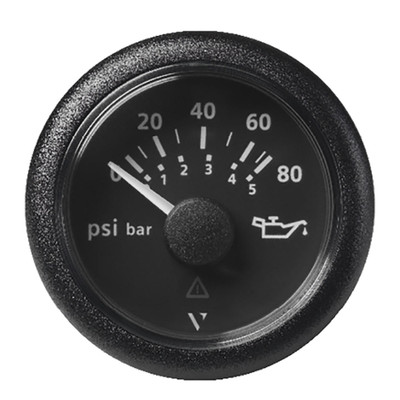 Veratron 52MM (2-1/16") ViewLine Oil Pressure Gauge 80 PSI/5 Bar - Black Dial & Round Bezel Veratron 52MM (2-1/16") ViewLine Oil Pressure Gauge 80 PSI/5 Bar - Black Dial & Round Bezel