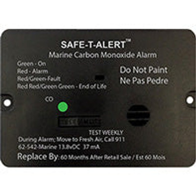 Safe-T-Alert 62 Series Carbon Monoxide Alarm - 12V - 62-542-Marine - Flush Mount - Black Safe-T-Alert 62 Series Carbon Monoxide Alarm - 12V - 62-542-Marine - Flush Mount - Black