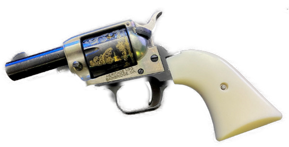 "Gambler" Heritage Arms Rough Rider 6 & 9 Shot Grips (.22 &.22 Mag) Synthetic White Ivory