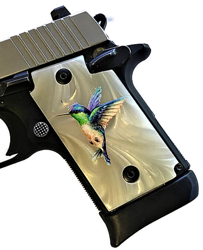 SIG SAUER P938 Acrylic Pearl Gun Grips with UV Printed Humming Bird