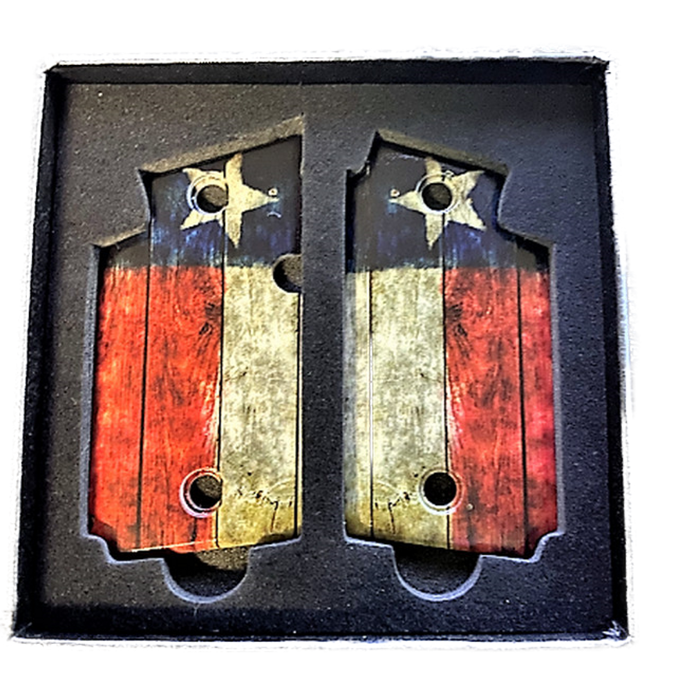 SIG SAUER P938 Acrylic Pearl Gun Grips with UV Printed Rustic Texas Flag