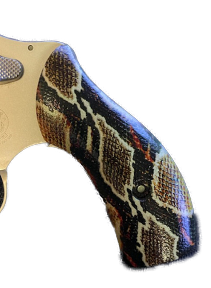 J Frame Grips fits most S&W round butts UV printed HD image of Rustic Rattle Snake