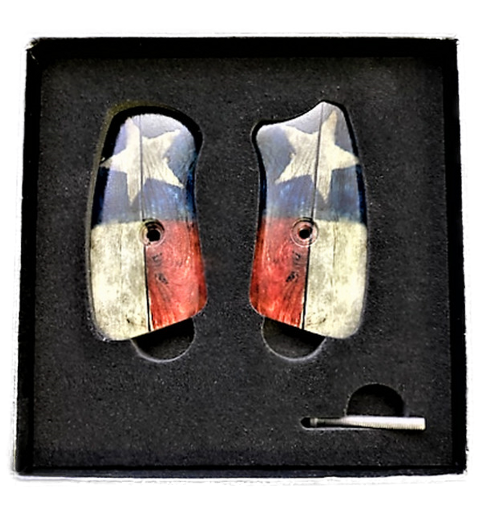 Ruger SP101 Pearl w/Texas Flag Grips Inserts