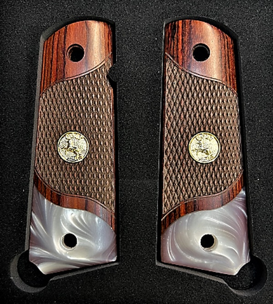 1911 Grips Full Size 1911 Rosewood Gold Colt Medallion Rosewood Grips