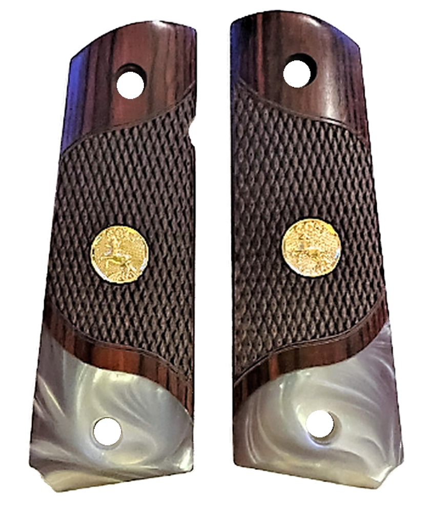 1911 Grips Full Size 1911 Rosewood Gold Colt Medallion Rosewood Grips