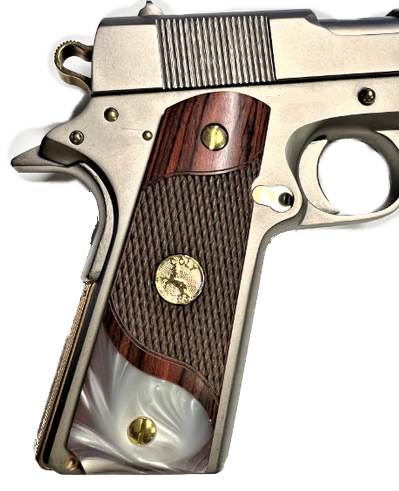 1911 Grips Full Size 1911 Rosewood Gold Colt Medallion Rosewood Grips