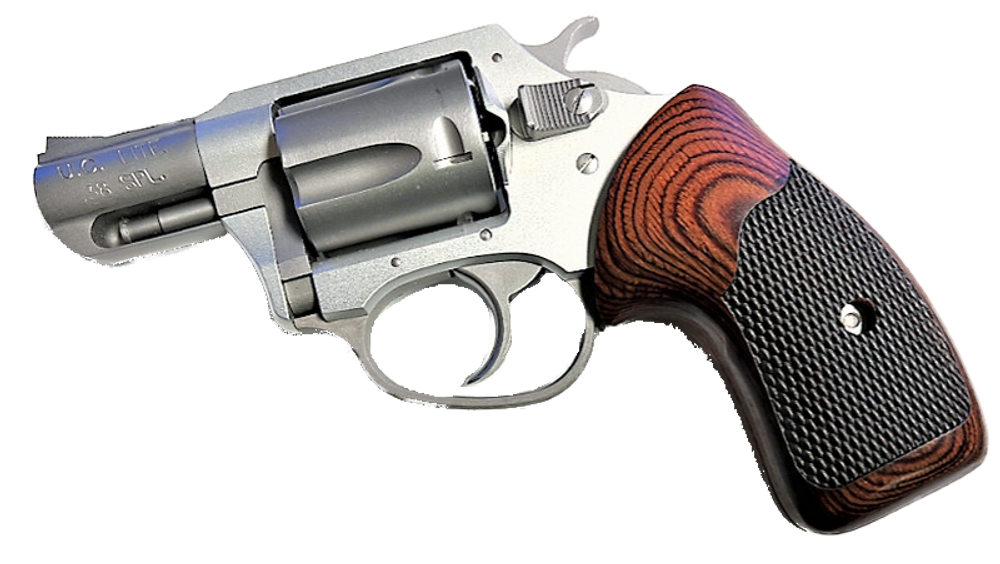 Charter Arms Grips universal fit Rosewood Checkered wrap around 2