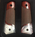 1911 Full Size Checkered Rosewood Grips w/Acrylic Pearl Accent