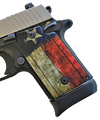 SIG SAUER P938 Acrylic Pearl Gun Grips with UV Printed Rustic Texas Flag