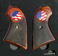 Heritage Arms Rough Rider 6 & 9 Shot Grips Checkered Rosewood US Flag medallion