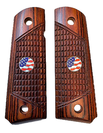 1911 Full Size Outback Rosewood Grips w/US Flag