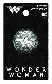 WONDER WOMAN MOVIE ROUND SHIELD PEWTER LAPEL PIN