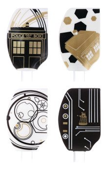 DOCTOR WHO GOLD & BLACK SILICON SPATULA 4PK
