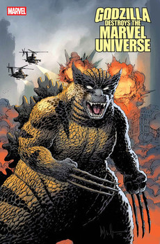 GODZILLA DESTROYS THE MARVEL UNIVERSE #4 DAVE WACHTER MARVELZED WOLVERINE-ZILLA VAR