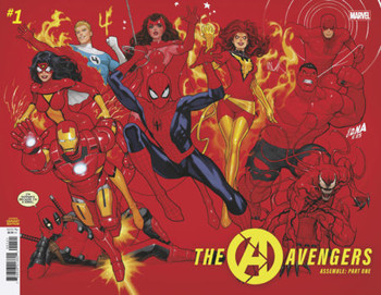 AVENGERS #1 DAVID NAKAYAMA COLOR BLOCK RED WRAPAROUND VAR