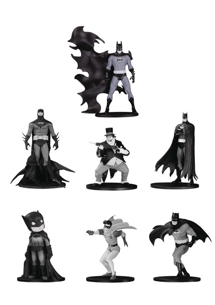BATMAN BLACK & WHITE MINI PVC FIGURE 7 PACK SET 4