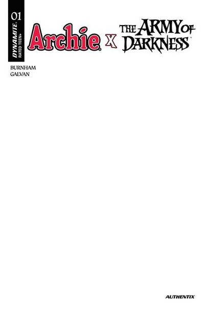 ARCHIE X ARMY OF DARKNESS #1 CVR F BLANK AUTHENTIX VAR