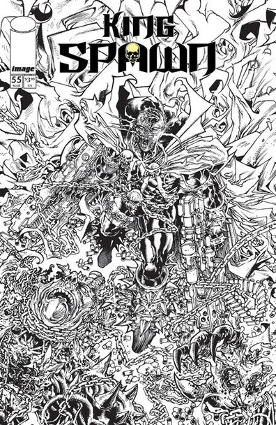 KING SPAWN #55 CVR B HARVEY TOLIBAO B&W VAR