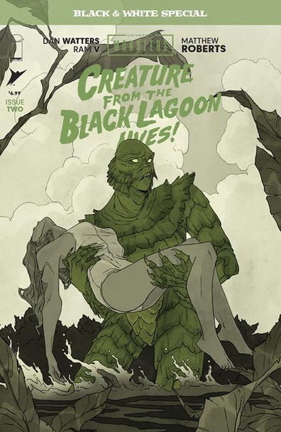 UNIVERSAL MONSTERS CREATURE FROM THE BLACK LAGOON LIVES BLACK & WHITE SPECIAL #2 (OF 2) CVR B ABIGAIL LARSON 