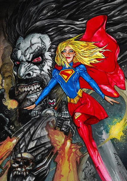 LOBO #4 CVR E SIMON BISLEY SUPERGIRL MOVIE CARD STOCK