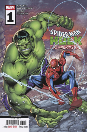 SPIDER-MAN/HULK FIRE AND BRIMSTONE #1 MARCO CHECCHETTO 2ND PRINTING VAR
