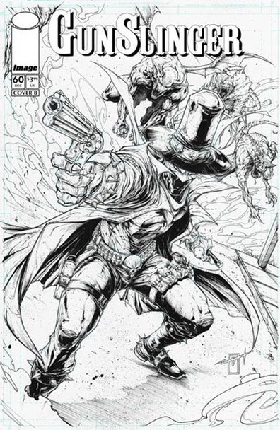 GUNSLINGER SPAWN #60 CVR B JONATHAN URIBE B&W VAR