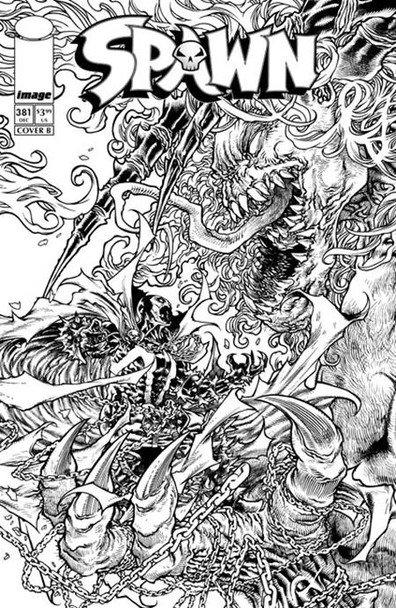 SPAWN #381 CVR B HARVEY TOLIBAO B&W VAR