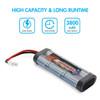 Rechargeable 3800mAh high capacity battery featuring rapid charge and long runtime capabilities.