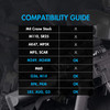 Compatibility guide table listing OK or X status for various airsoft rifle models and battery fitment.