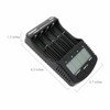 Compact Tenergy battery charger showing physical dimensions of 6.2 by 3.7 inches for portable rechargeable power needs.