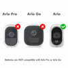 Compatibility chart identifying supported Arlo models to prevent battery usage in Arlo Pro.