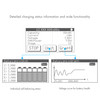 Digital interface displays individual cell balancing status and voltage curves to monitor RC battery health during use.