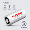 UL certified lithium battery featuring built-in short circuit, over-current, and over-heat protection for reliable smart home power.