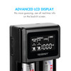 Tenergy battery charger with a back-lit LCD screen providing real-time charging status for tech enthusiasts.