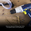 Cordless drill and drill bits highlighting Tenergy NiCd batteries as a high quality alternative for DIY repairs.