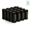 16-pack of Tenergy 3.7V RCR123A batteries providing high-capacity power for Arlo surveillance setups.