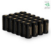 24-pack of Tenergy 3.7V RCR123A batteries providing high-capacity power for Arlo surveillance setups.
