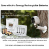 Tenergy rechargeable RCR123A batteries and charger kit designed for original Arlo wire-free camera systems.